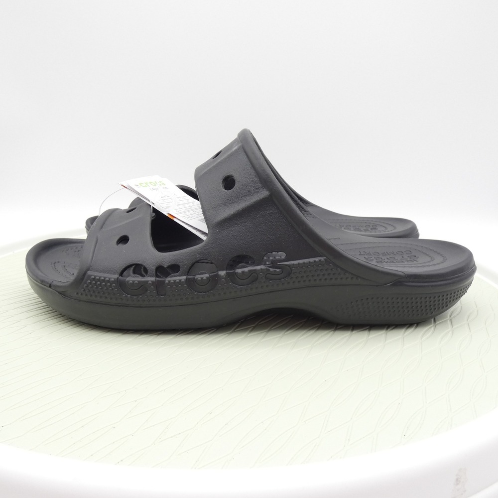 Crocs Baya Sandal Black Men 11 Women 13 Two Strap Slide 207627-001 NEW